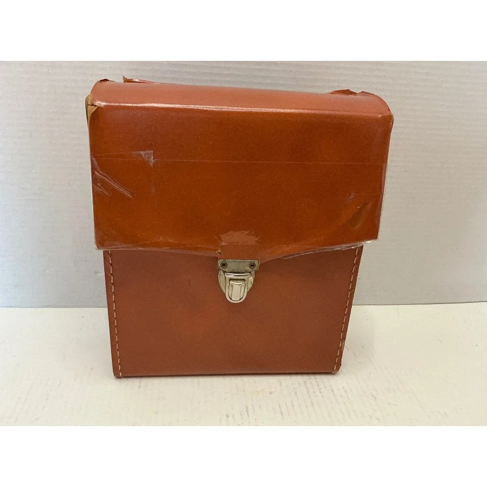 Vintage Travel Bar Set 3 Glass Decanters Bourbon Scotch Gin Faux Leather Case